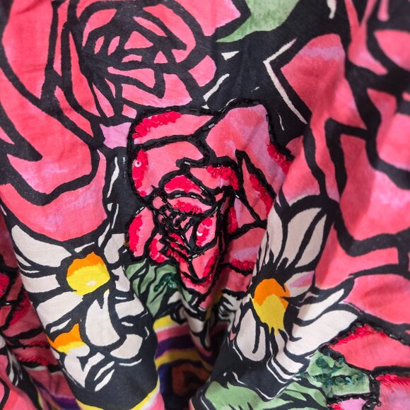 Jasmine Sports Multicolor Multipattern Boho Beaded 100% Cotton Maxi Skirt Medium - Picture 11 of 16